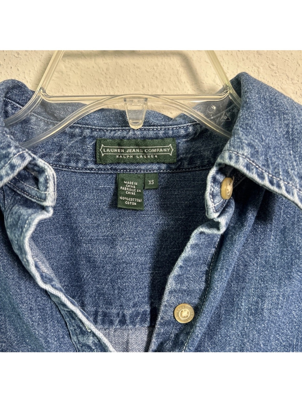 Ralph Lauren Women’s XS Casual Blue Denim Long Sleeve Button Up Shirt Cowgirl - Picture 3 of 16